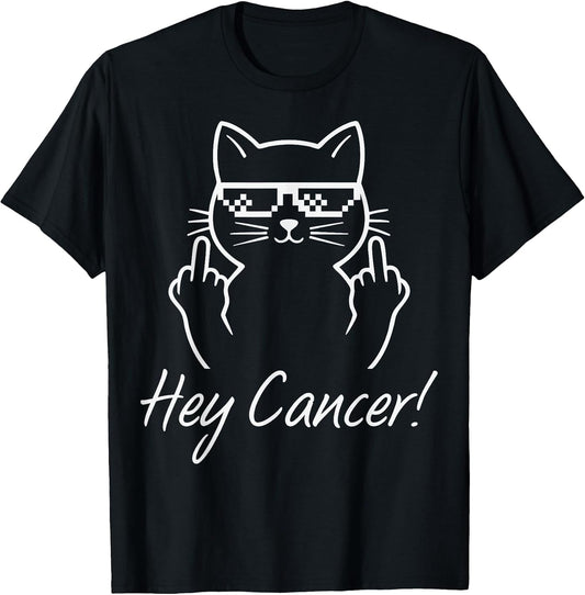 Hey Cancer FU Fuck Cancer Funny Cat Breast Cancer Awareness