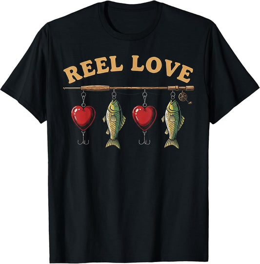 Valentines Day Funny Reel Love Fishing Hobby Top