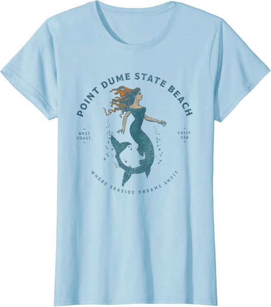 Point Dume State Beach Malibu Retro Vintage Mermaid