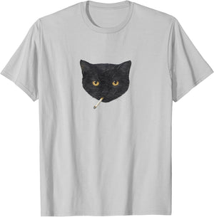 Black Cat Smoking a Cig Cigarette Cute