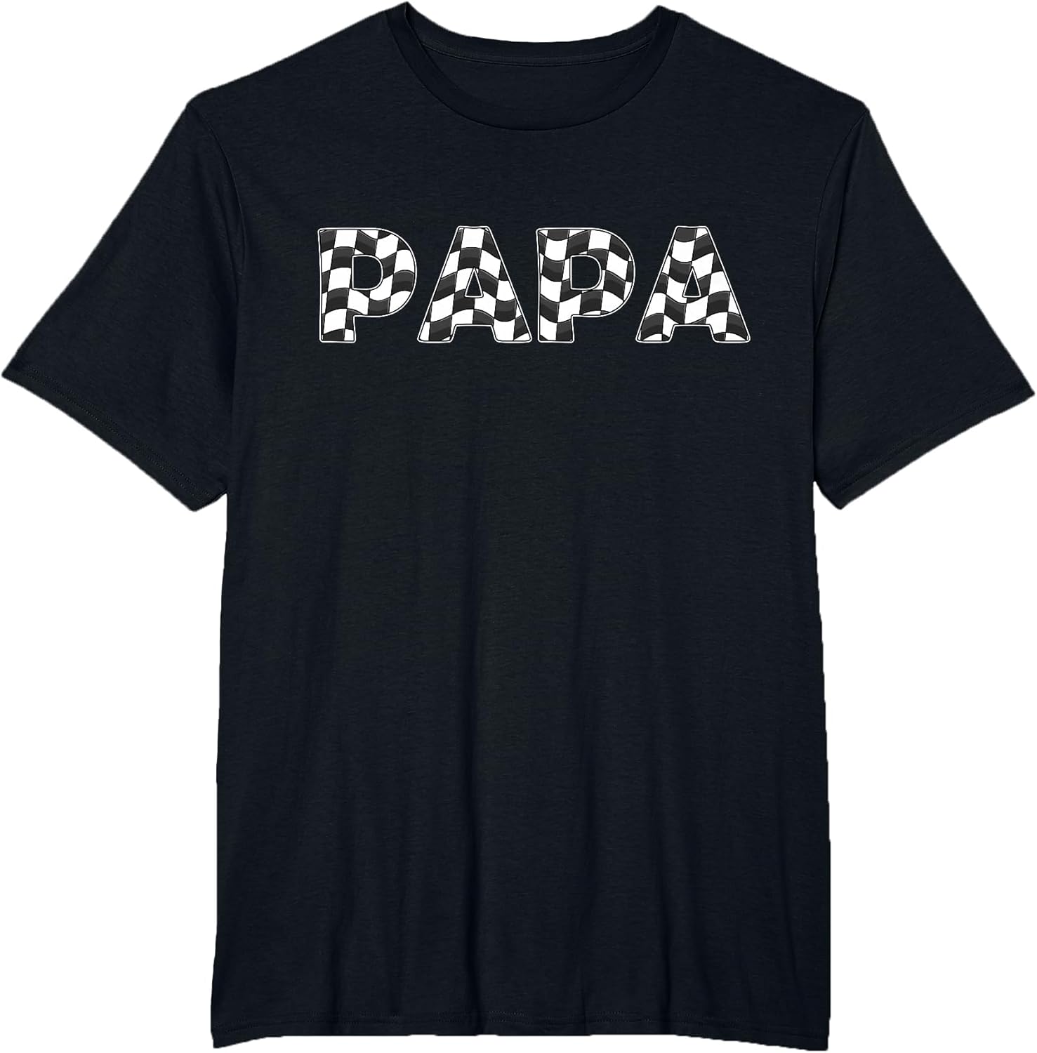 Checkered Race car Papa White Black Checkerboard Men Flag