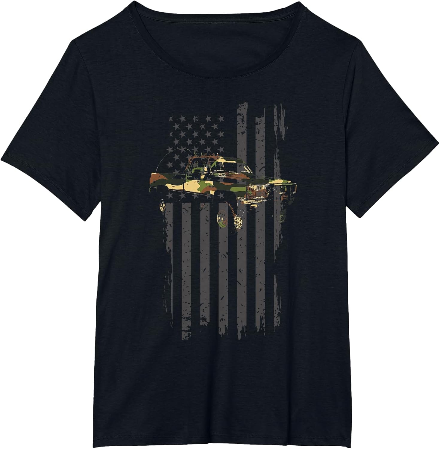 American Flag Camo Square Body Truck