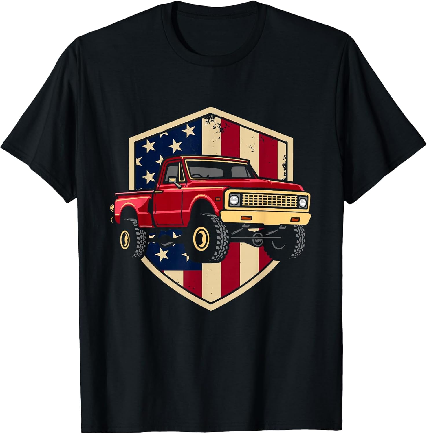 Patriotic Red Pickup Truck American Pride