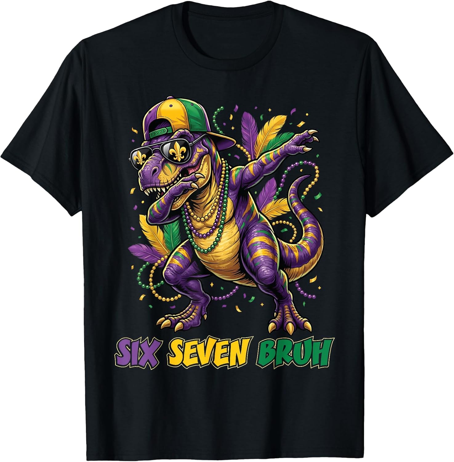 Mardi Gras 67 Bruh Meme Six Seven Dinosaur Mardi Gras 6 7