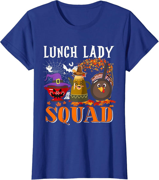 Lunch Lady Squad Thanksgiving Halloween Fall TRE Boo Ghosts
