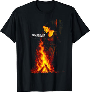 Burning Smoking Witch Pyre, Halloween Dark Humor Gothic