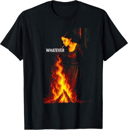 Burning Smoking Witch Pyre, Halloween Dark Humor Gothic