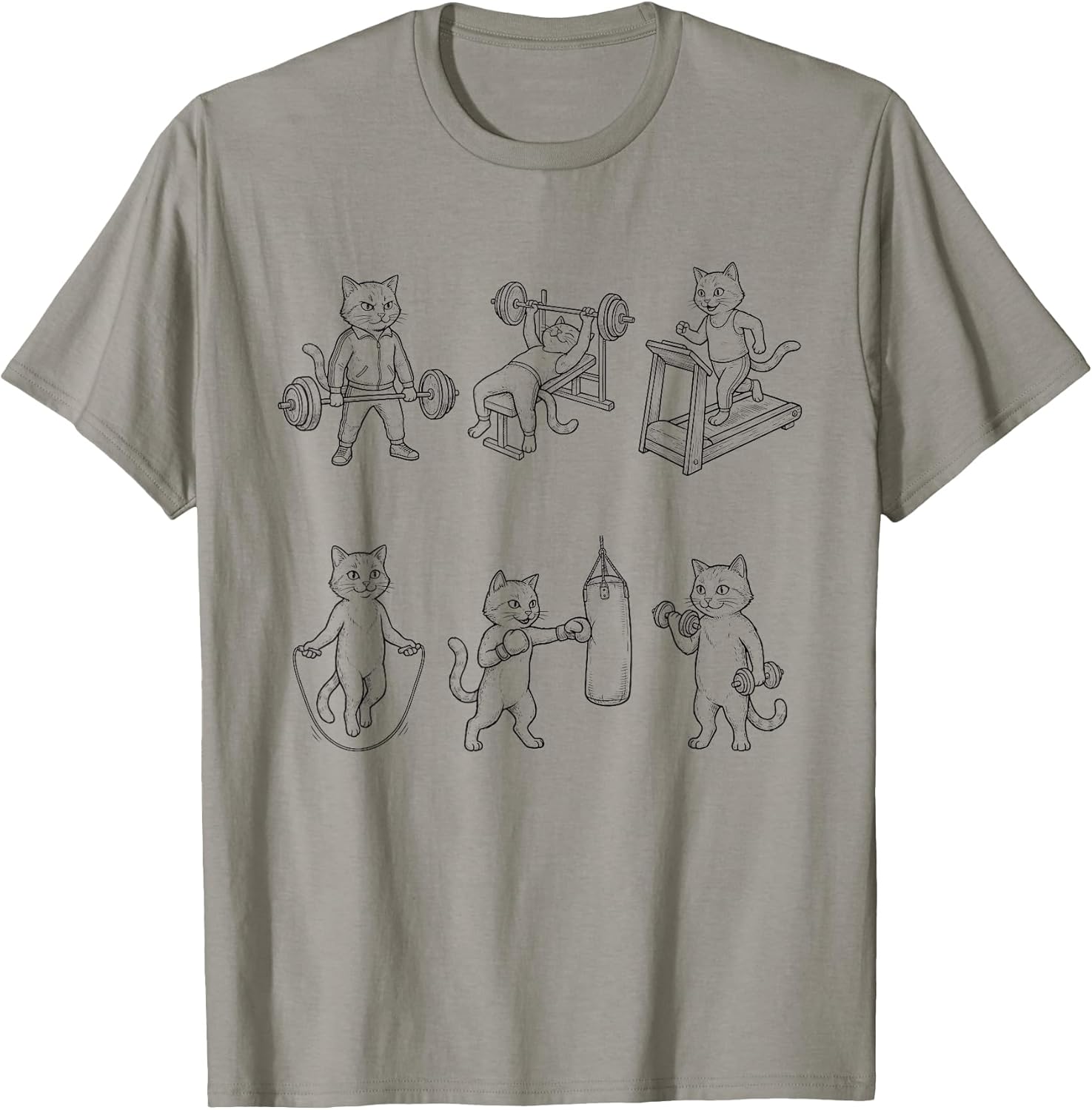 Funny Gym Cat Graphic Workout Weight Lifting Deadlift