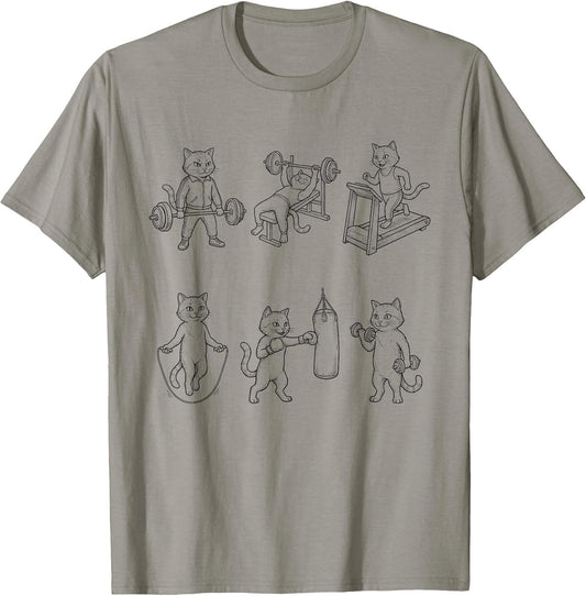 Funny Gym Cat Graphic Workout Weight Lifting Deadlift