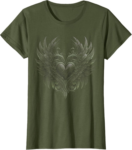 Aesthetic Y2k Fairy Wings Heart Alt Grunge Green
