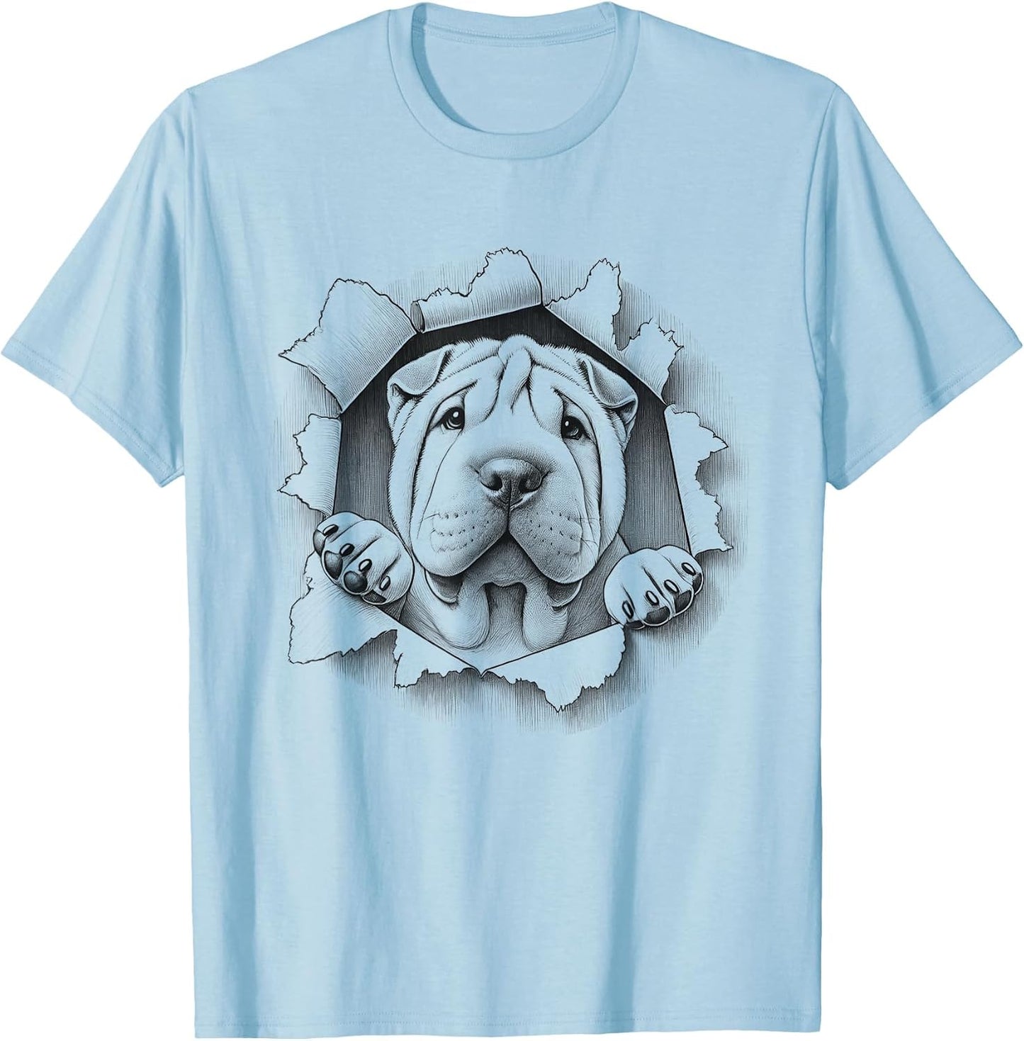 Cute Chinese Shar Pei Peeking Dog Design