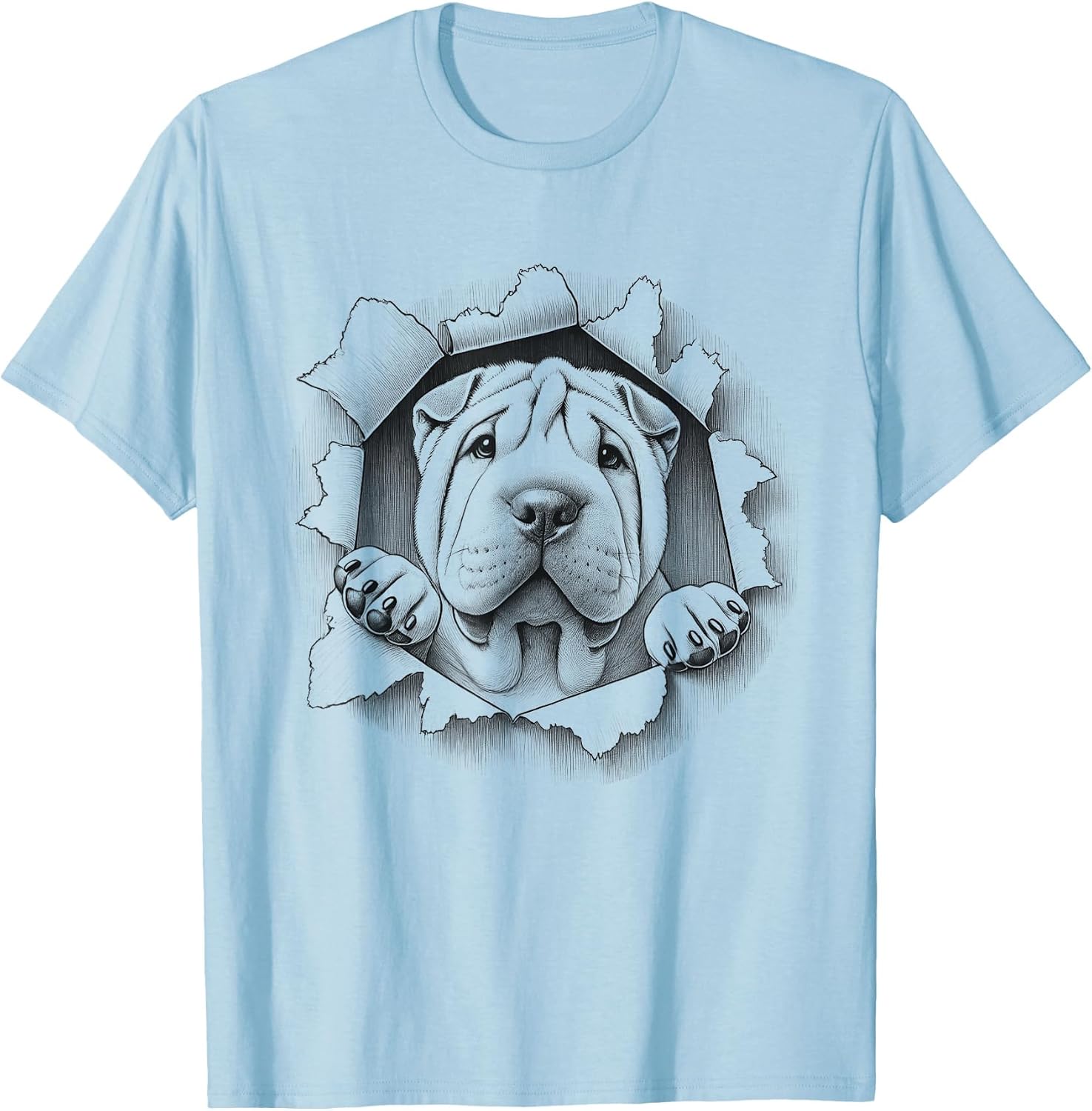 Cute Chinese Shar Pei Peeking Dog Design