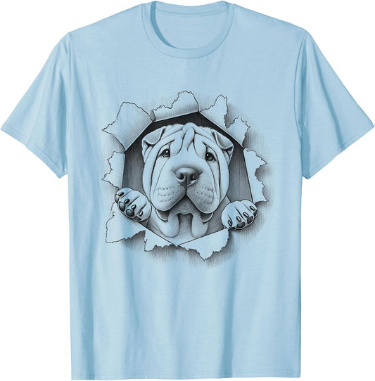 Cute Chinese Shar Pei Peeking Dog Design