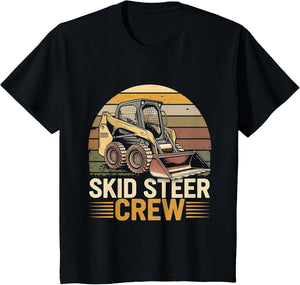 Retro Skid Steer Crew Vintage Heavy Equipment Operator