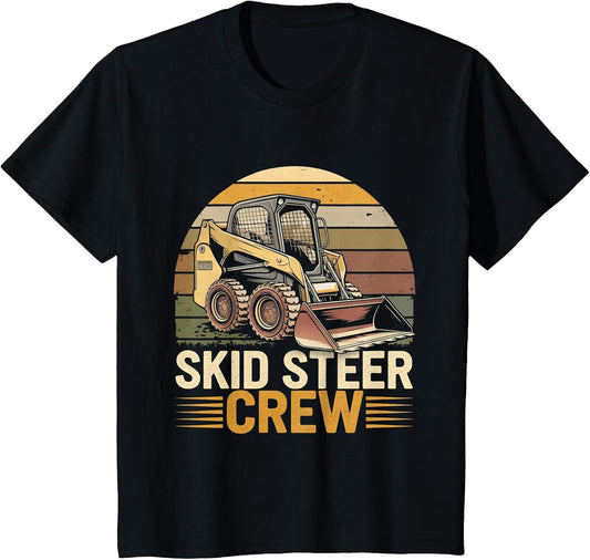 Retro Skid Steer Crew Vintage Heavy Equipment Operator