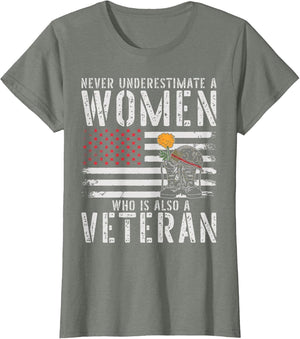 Never Underestimate A Women Who is Also A Veteran Female