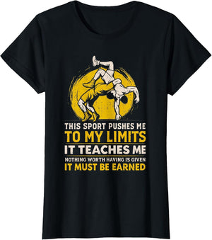 Wrestling Motivation Earn It Sports Mindset Funny Wrestler