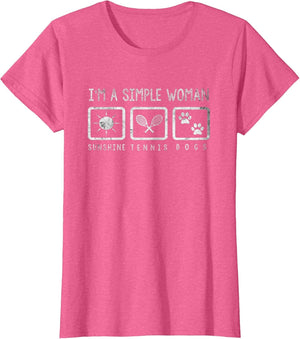 Sports Lover I'm A Simple Woman Sunshine Tennis Dogs