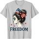 USA Flag Bow Messy Bun Girls Freedom American Flag Patriotic