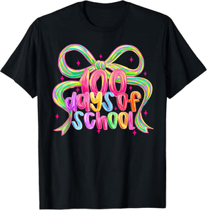 100th Day of School 100 Days Teacher Coquette Bow Girl Women