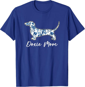Dachshund Mom Doxie Dog Blue Chinoiserie Dog Lover Women