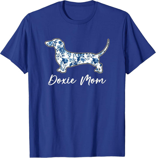 Dachshund Mom Doxie Dog Blue Chinoiserie Dog Lover Women