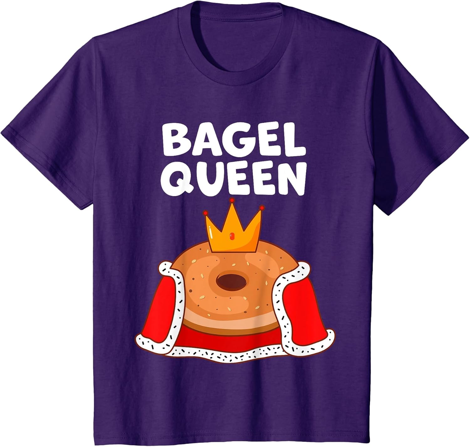 Bagel Queen in Cute Funny Cartoon for Bagel Lover Matching