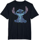 Disney Lilo & Stitch Distressed Stitch Portrait , Men's Big and Tall, Black, 6X Tall