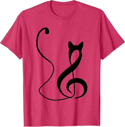 Music Note Inspired Cat Minimalist Music Lover Design