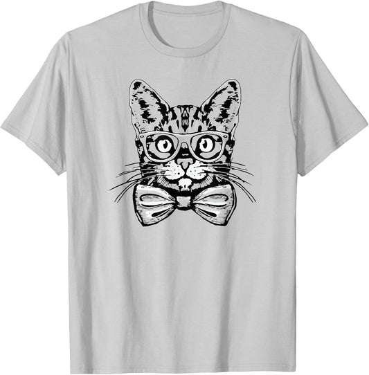 Hipster Cat Bowtie Glasses Pop Art Funny Cute Cat Lover