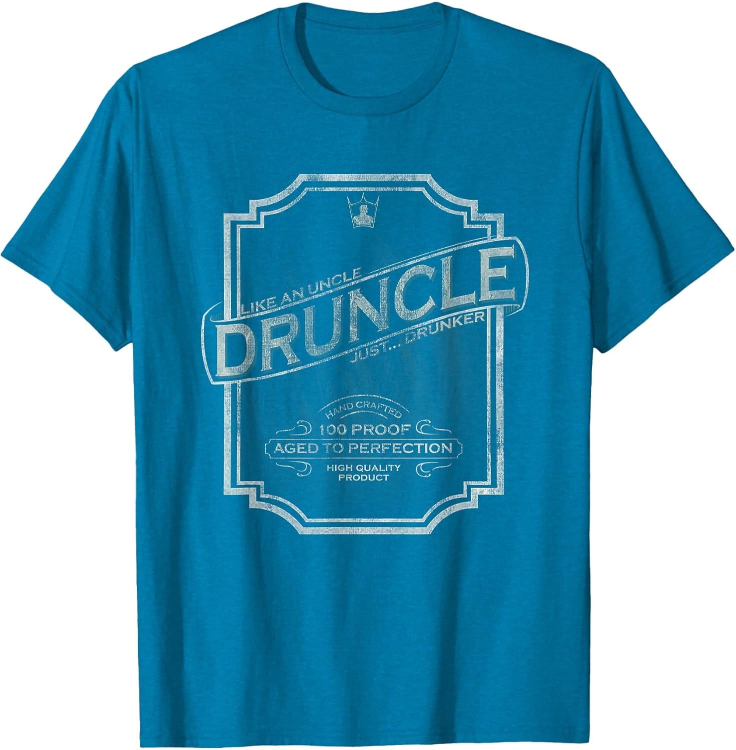 DRUNCLE Vintage Weathered Whiskey Label Design T Shirt