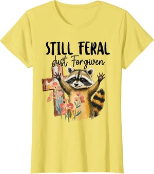 Vintage Still Feral Just Forgiven Cross Raccoon Christian