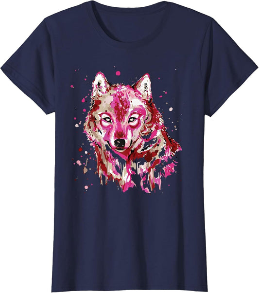 Splash Art Wolf Wolves Women Wolf Lovers Animal Girls Women