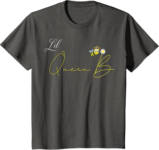 Kids Lil Queen B Shirt Bee Top Graphic Funny