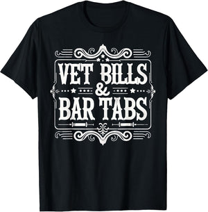 Vet Bills and Bar Tabs Funny Vintage Horse Lovers Art