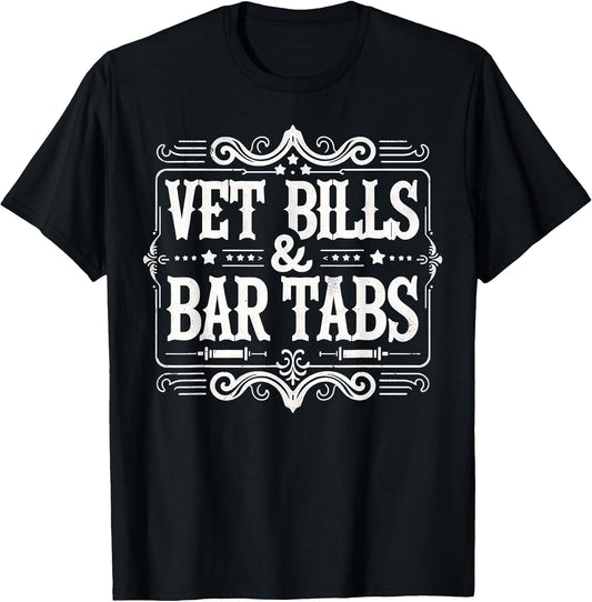 Vet Bills and Bar Tabs Funny Vintage Horse Lovers Art