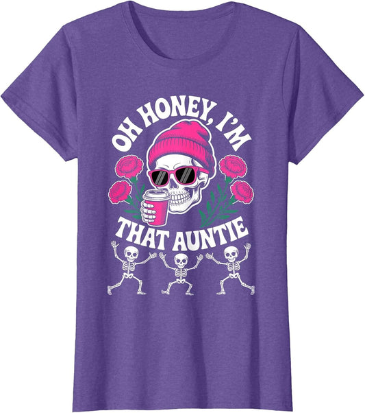 Spooky Auntie Halloween Funny Skeleton That Aunt Coffee Vibe