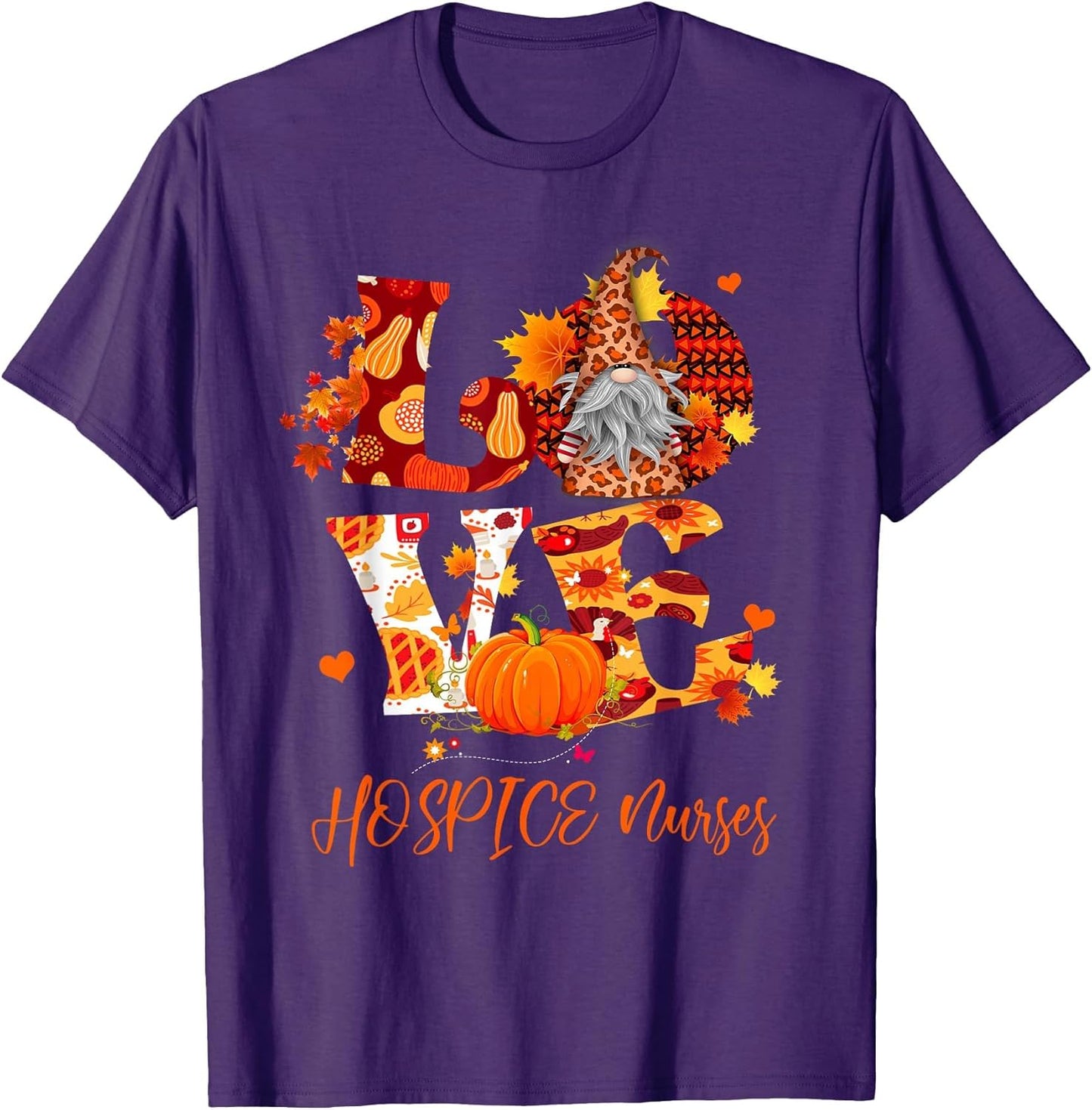 Fall Leopard Love Gnome Hospice Nurses Thanksgiving