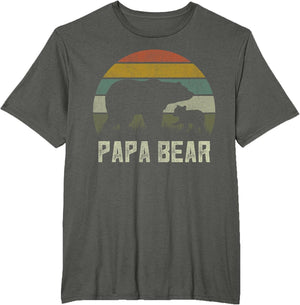 Funny Papa Bear Shirts, Cub 1 Kid Fathers Day Grandpa