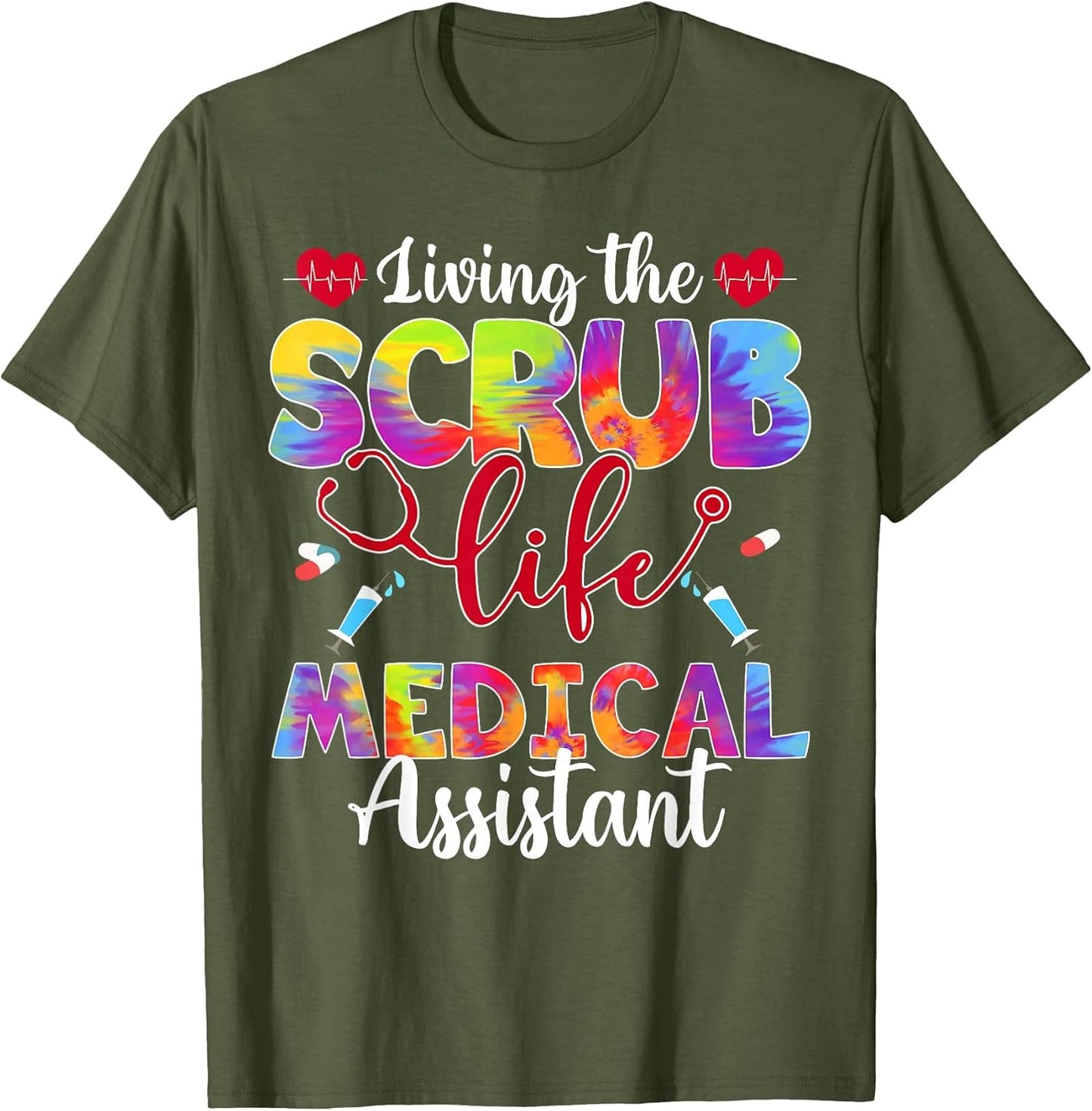 Living The Scrub Life Tie Dye Hippie Medical Assistant