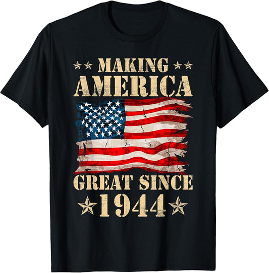 Vintage Making America Flag Great Since 1944 Birthday Party