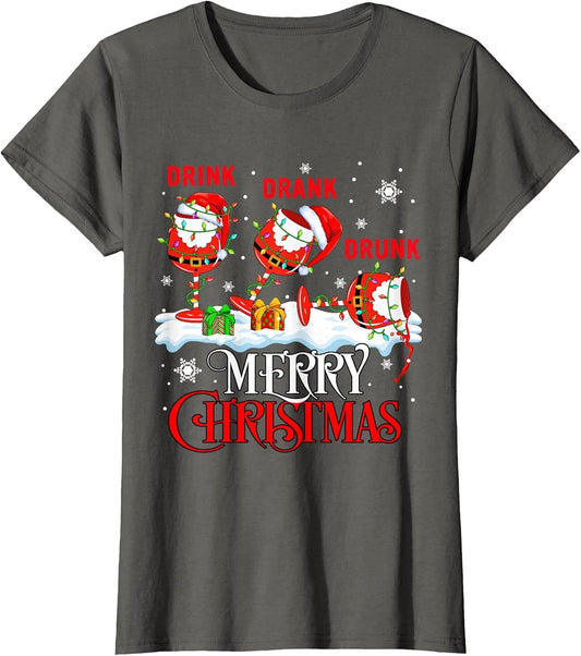 Drunk Drank Drink Merry Xmas Drunk Progress Three Santa Wine