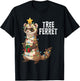 Cute Ferret Wrapped in Christmas Lights Holiday Xmas Design