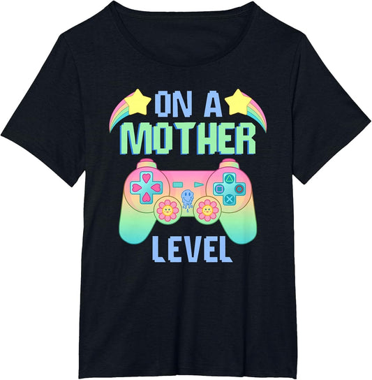 Funny Mothers Day On A Mother Level Gamer Mom Retro Gaming