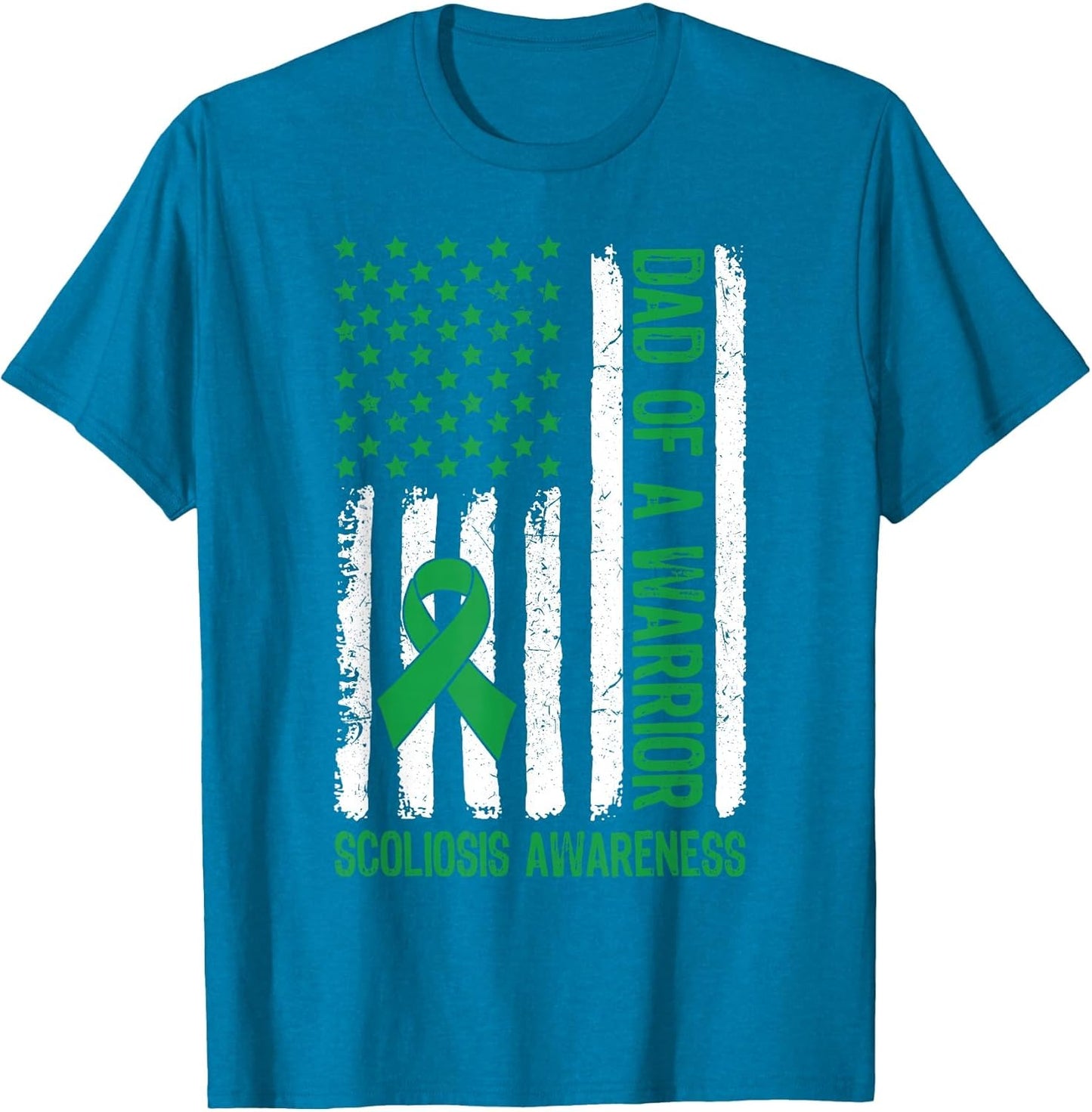 Dad of A Warrior Scoliosis Awareness Family US Flag