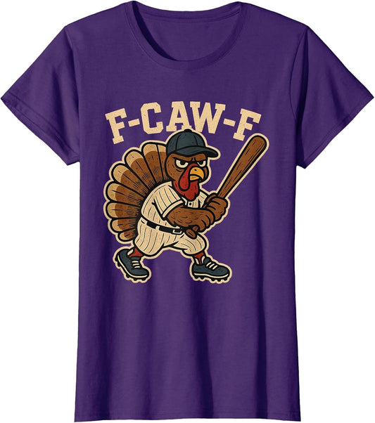 F Caw F Turkey Baseball Fcawf Gobbler Thanksgiving Fawk Off