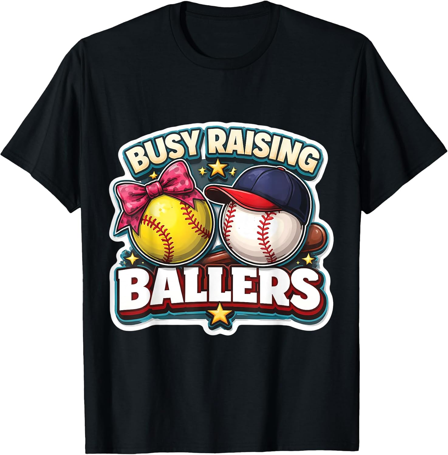 Busy Raising Ballers Softball Baseball Father Dad Kids Daddy