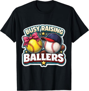 Busy Raising Ballers Softball Baseball Father Dad Kids Daddy