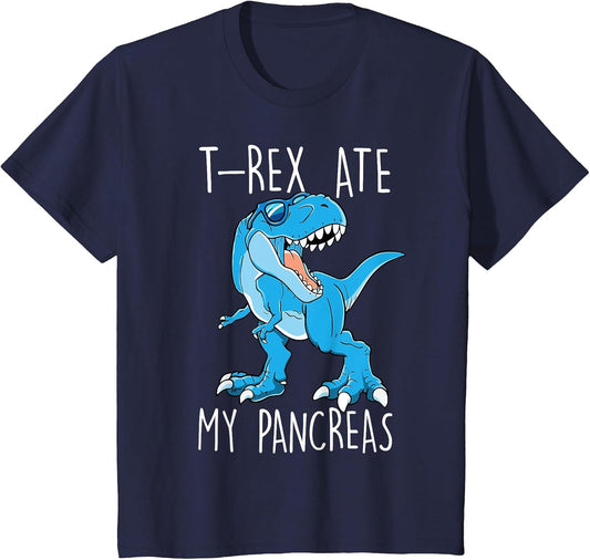 T-Rex Ate My Pancreas Funny Diabetes Awareness Boys Dinosaur
