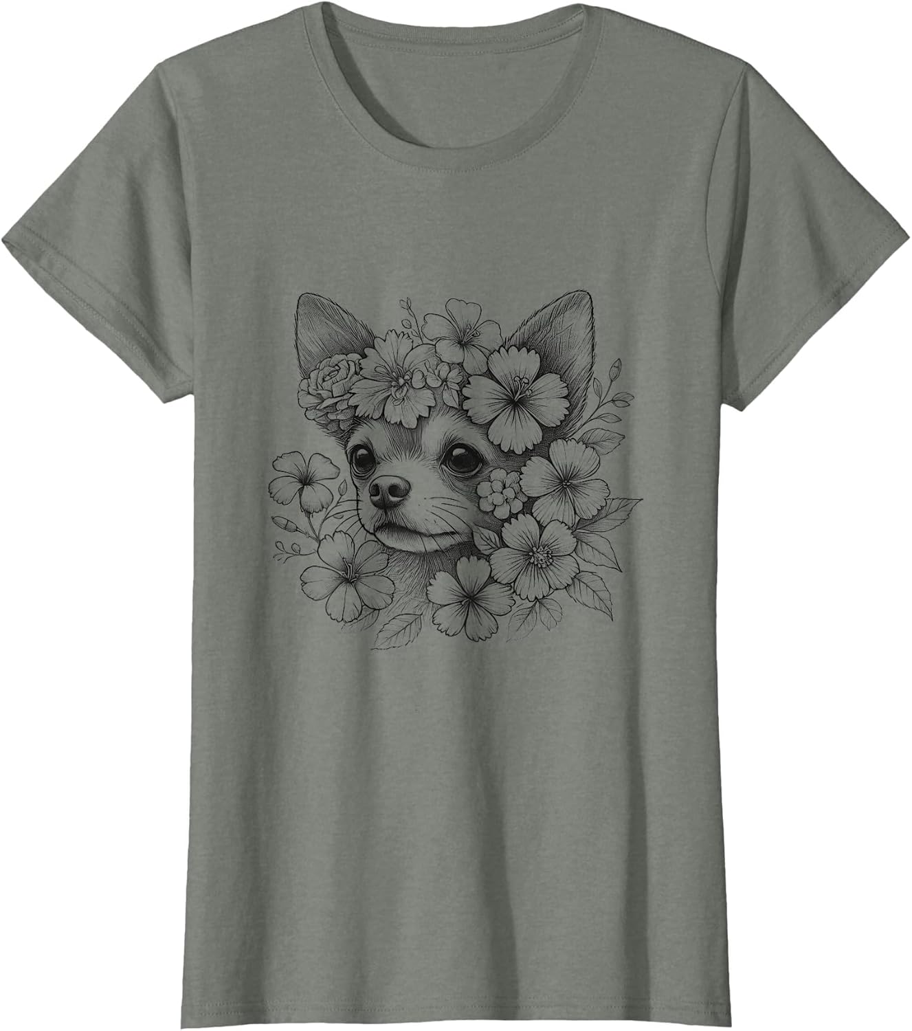 Floral Dog Chihuahua Flower Design for Girls and Women